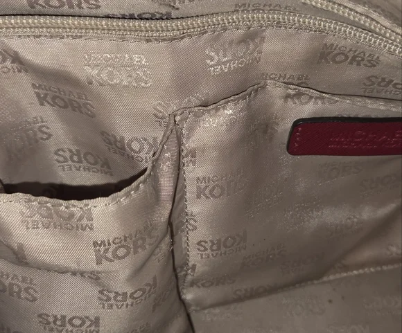 Michael Kors Red SANDRINE STUDDED SATCHEL - Picture 8 of 13